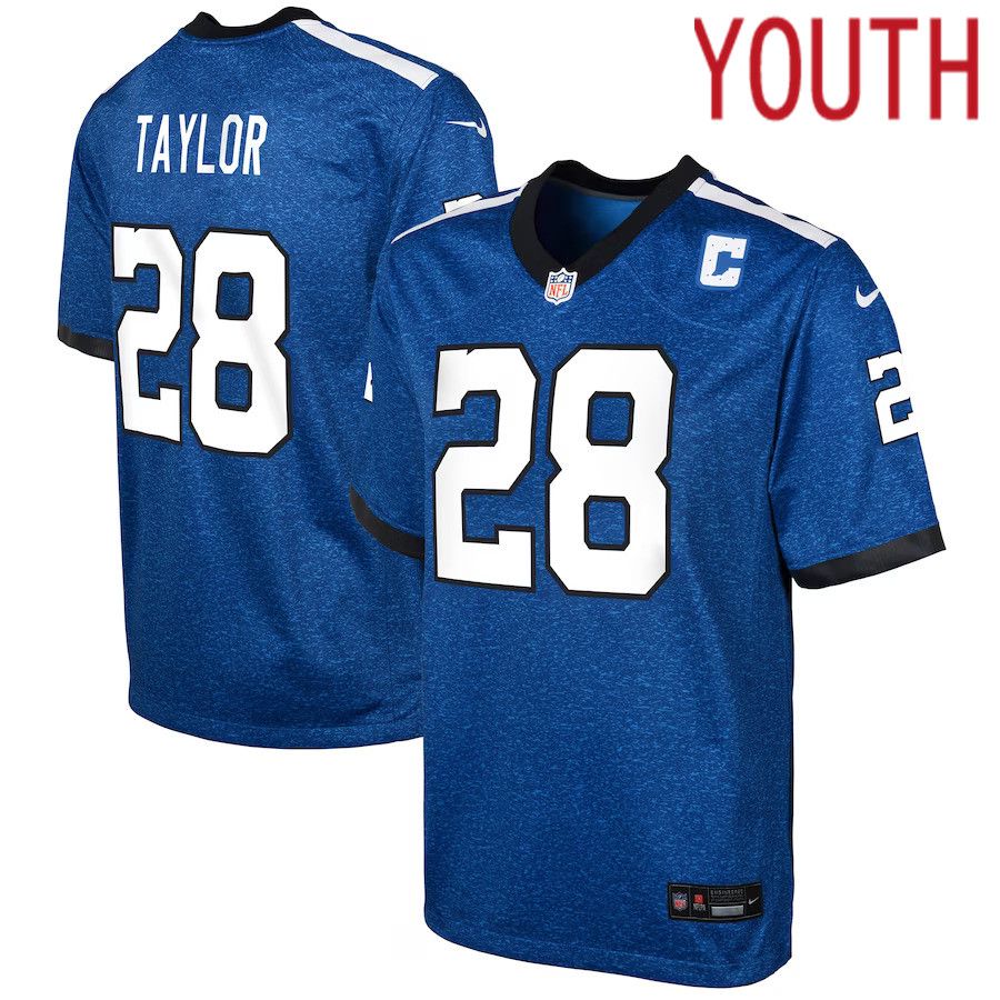 Youth Indianapolis Colts 28 Jonathan Taylor Nike Royal Indiana Nights Alternate Game NFL Jersey
